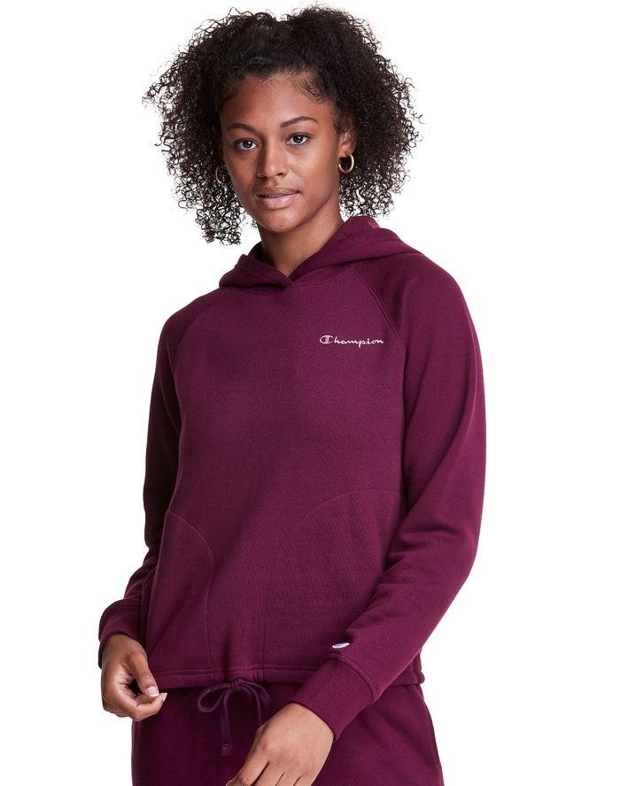 Champion Lounge Cinch Bottom Kadın Kapşonlu Sweatshirt Koyu Mor ( UVLTDK216 )